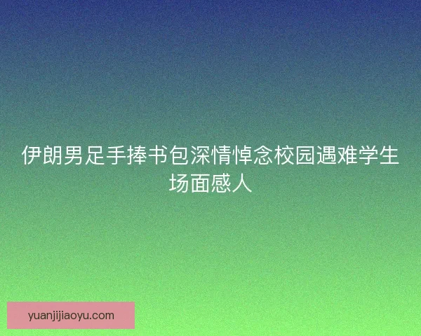 伊朗男足手捧书包深情悼念校园遇难学生场面感人